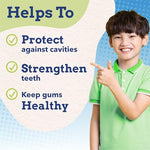 Orajel Paw Patrol toothpaste texture and natural fruity bubble flavor representation.