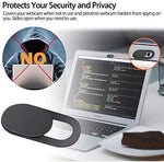 Three pack black webcam covers showing sliding mechanism open and closed