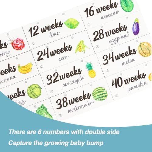 Jwitao baby bump milestone frame displaying an ultrasound photo next to a weekly vegetable growth sign.