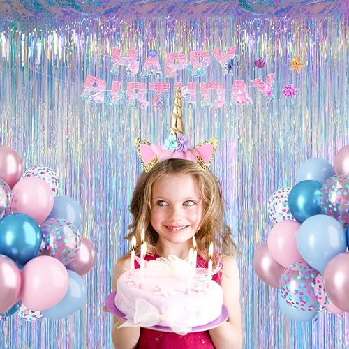 Thick 23 micrometer PET film strands of Melsan iridescent party streamers catching the light.