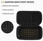 Yinke portable carrying cover top view highlighting the flexible mesh pocket containing a charging cable accessory.
