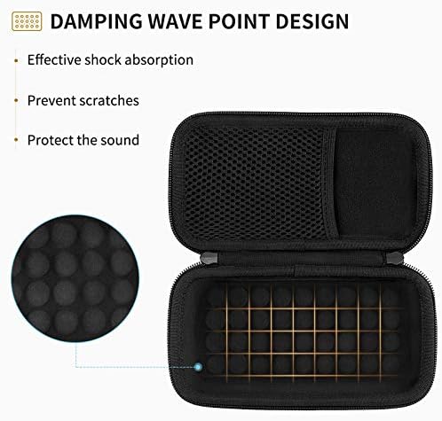 Yinke portable carrying cover top view highlighting the flexible mesh pocket containing a charging cable accessory.