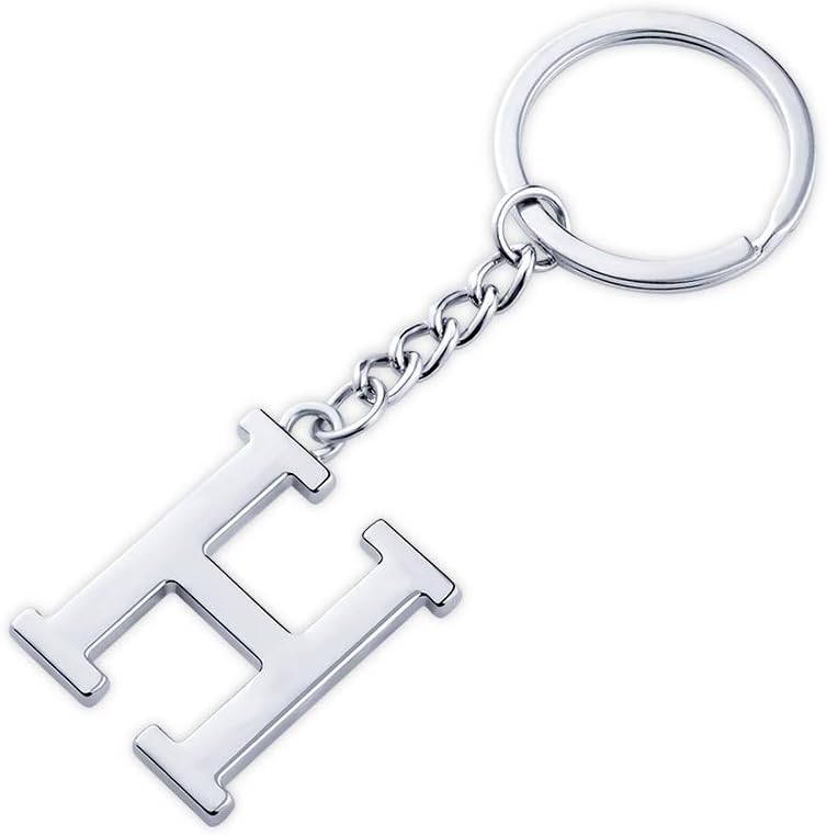 Keychain Initial Letter Key Chain Silver for Men Women Personalized Alphabet Monogram Keychain for Car Keys - Image 14