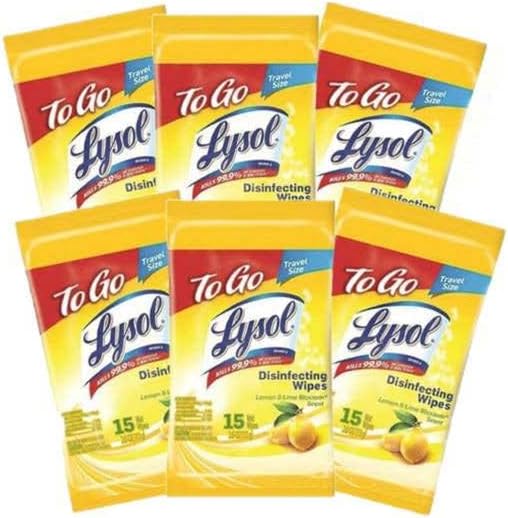 Lysol Disinfecting Wipes To-Go Pack front view portable travel sanitizer