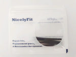 Side angle view of black replacement ear socks for compatible Oakley frames