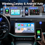 Haudio multimedia dashboard receiver displaying real-time GPS navigation maps on the high-definition touchscreen display.