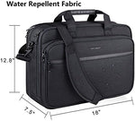 KROSER 18 inch laptop bag side view demonstrating the expandable zipper feature