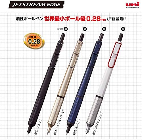Uni Jetstream EDGE 0.28mm Oil-based Ballpoint Pen, White Red Body (SXN100328W.15) - Image 4