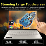 Lenovo Yoga 7 side view showing the ultra thin profile and advanced connectivity ports including USB Type C and HDMI.
