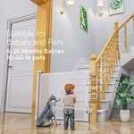 BabyBond retractable stairs gate rolled up completely to show space saving design.
