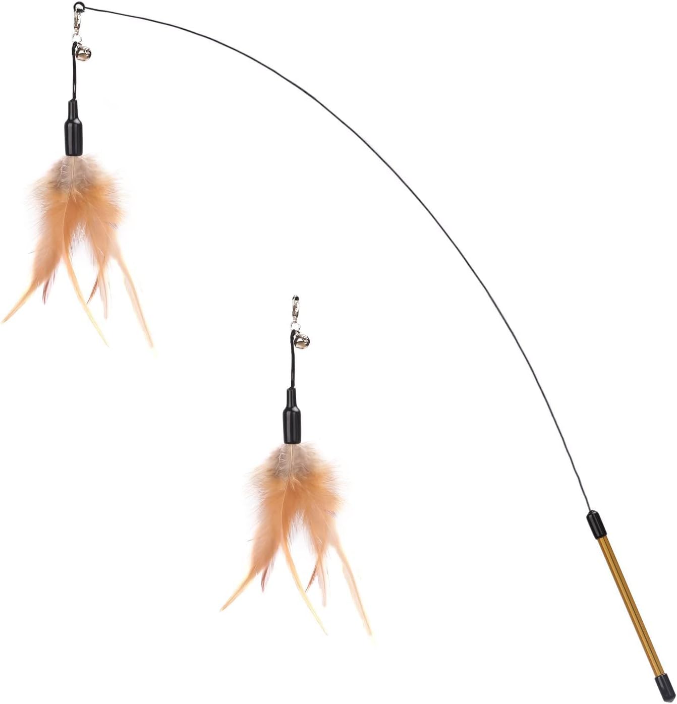 Pawaboo Feather Teaser Cat Toy front view interactive wand for kittens