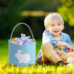 Embrunioice blue gingham basket used as a children's bedroom toy organizer