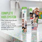Peak Essentials children oral hygiene tongue brush kit back view