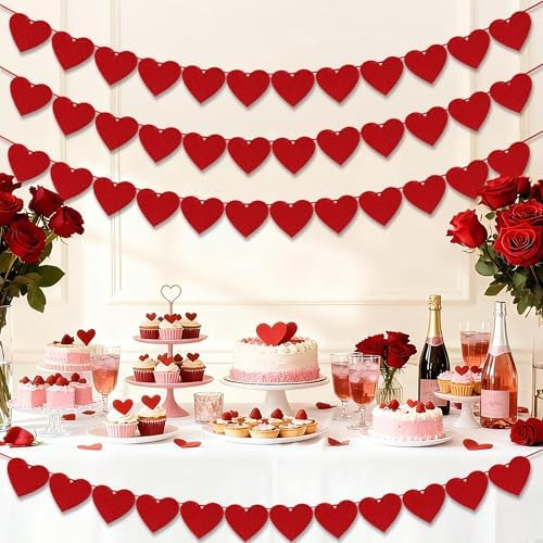 Partyprops romantic heart decoration set styled alongside fairy lights for a sweet Galentines Day photo backdrop.