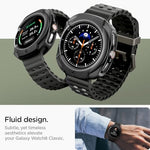 Matte black carbon fiber design wristwatch case protection back view showing sensor compatibility