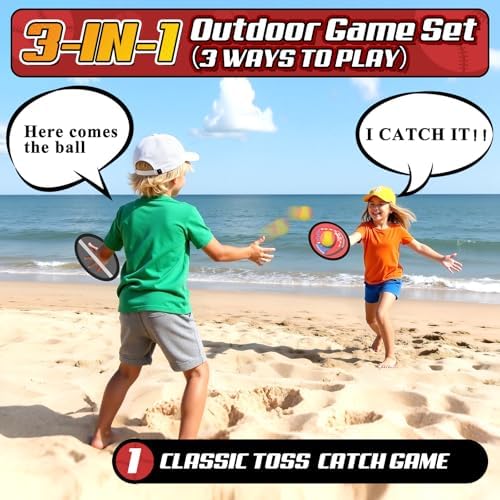 Children playing with Tozuoup toss and catch baseball glove set