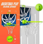 Nerf mini basketball hoop mounted on a bedroom door