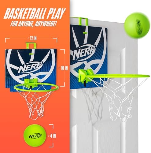 Nerf mini basketball hoop mounted on a bedroom door