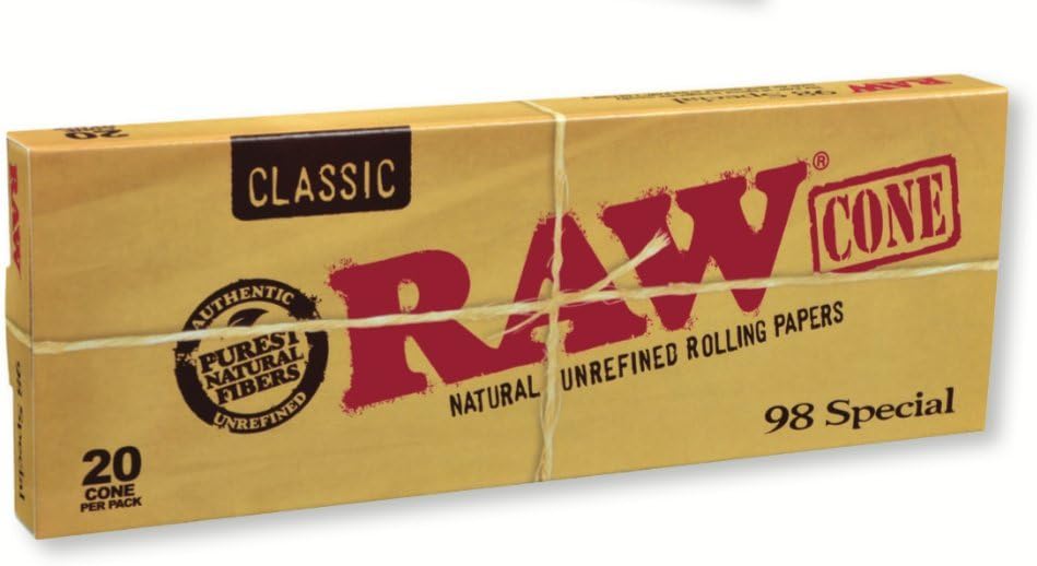 RAW 98 Special pre-rolled cones slide out box container