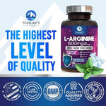 Nature's Peak L-Arginine complex bottle with ingredients list