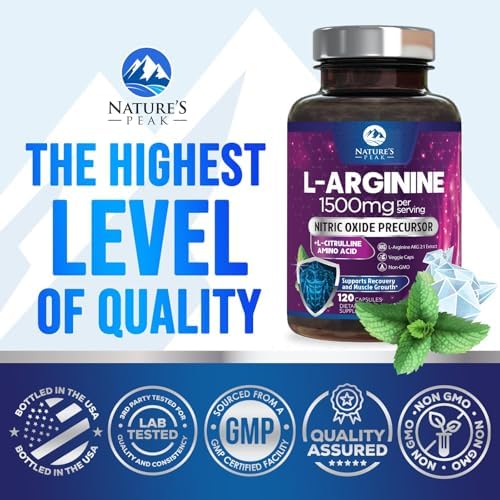 Nature's Peak L-Arginine complex bottle with ingredients list