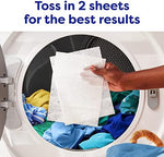Authentic USA imported Bounce laundry sheets on white background