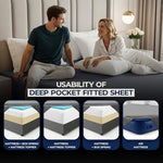 Utopia Bedding grey fitted sheet folded on a bed