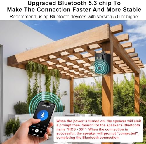 Herdio 3.5 inch marine grade wall mount speakers being exposed to outdoor rain environment
