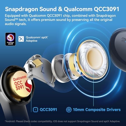 Side profile of EarFun Air Pro 4 wireless earbuds