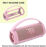 Pink JCHPINE protective speaker skin displaying the integrated carrying handle design for portable transport.
