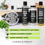 The complete 3-step Caron & Doucet cast iron maintenance kit for Indian kitchens.