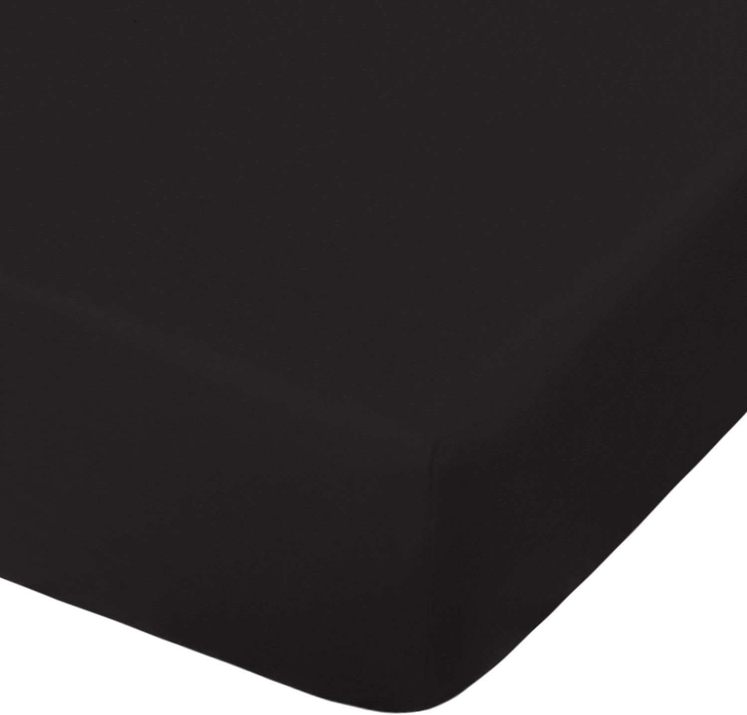 NTBAY brushed microfiber black fitted crib sheet front view