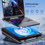 IETS GT600 gaming laptop stand side view demonstrating the seven level height adjustable bracket configuration