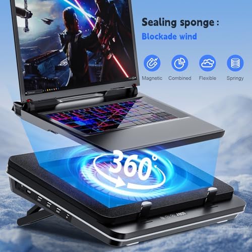 IETS GT600 gaming laptop stand side view demonstrating the seven level height adjustable bracket configuration