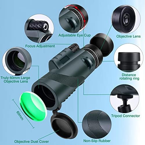 Imported high definition monocular telescope connected to an adjustable metal tripod