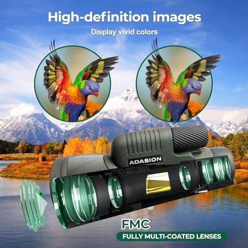 Close up of BAK4 prism lens on Adasion monocular