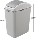 Kekow gray swing lid waste can angled perspective