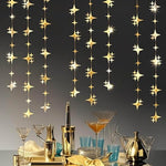Yilzo gold star garland backdrop used as a vertical wall decoration for weddings