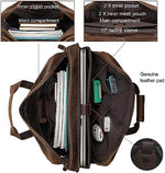Masa Kawa premium cowhide laptop bag close up on authentic YKK metal zippers and hardware