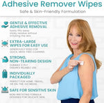 Individually wrapped no sting adhesive remover pads for sensitive skin