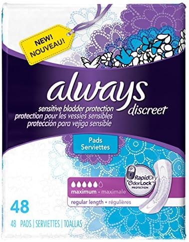 Discreet, Incontinence Pads, Maximum, Regular Length, 48 Count by Always - Image 1