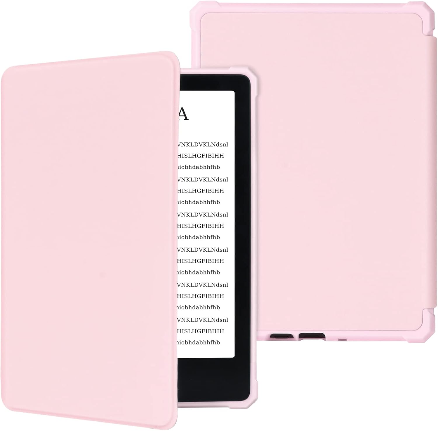 COO premium leather protective cover case in pink shown from the front view protecting an electronic reader screen.