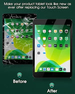 SRJTEK tablet screen repair kit with included opening tools and adhesive strip over a clean background