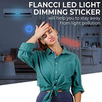 FLANCCI adhesive dimming filters showcasing the pre-cut sheet with round and square shapes next to the uncut sheet.