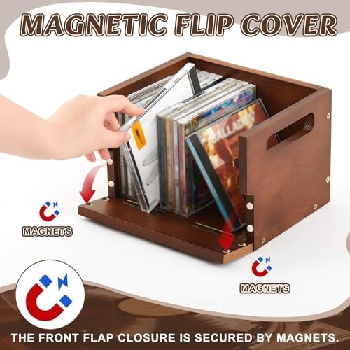 CroBlissful media organizer box showing secure magnetic front flap closure open