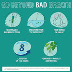 Beyond Breath packaging highlighting 8 hour freshness benefit