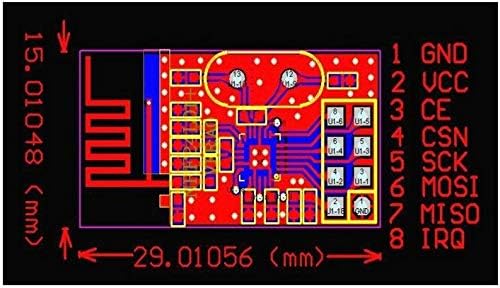 HiLetgo NRF24L01+ module connected to microcontroller