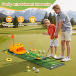 Close up of kid-friendly golf club grip and putter head
