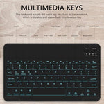 TopPerfekt universal Bluetooth keyboard paired with an iPad and Android tablet simultaneously