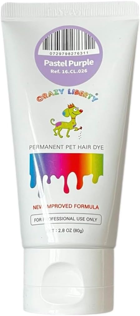 Crazy Liberty pet color gel packaging showing ingredient list and instructions